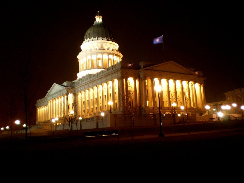 Utah State Capitol grounds, Thanksgiving evening - November 2008 - by Brandon Evershed (58) (17709948324)