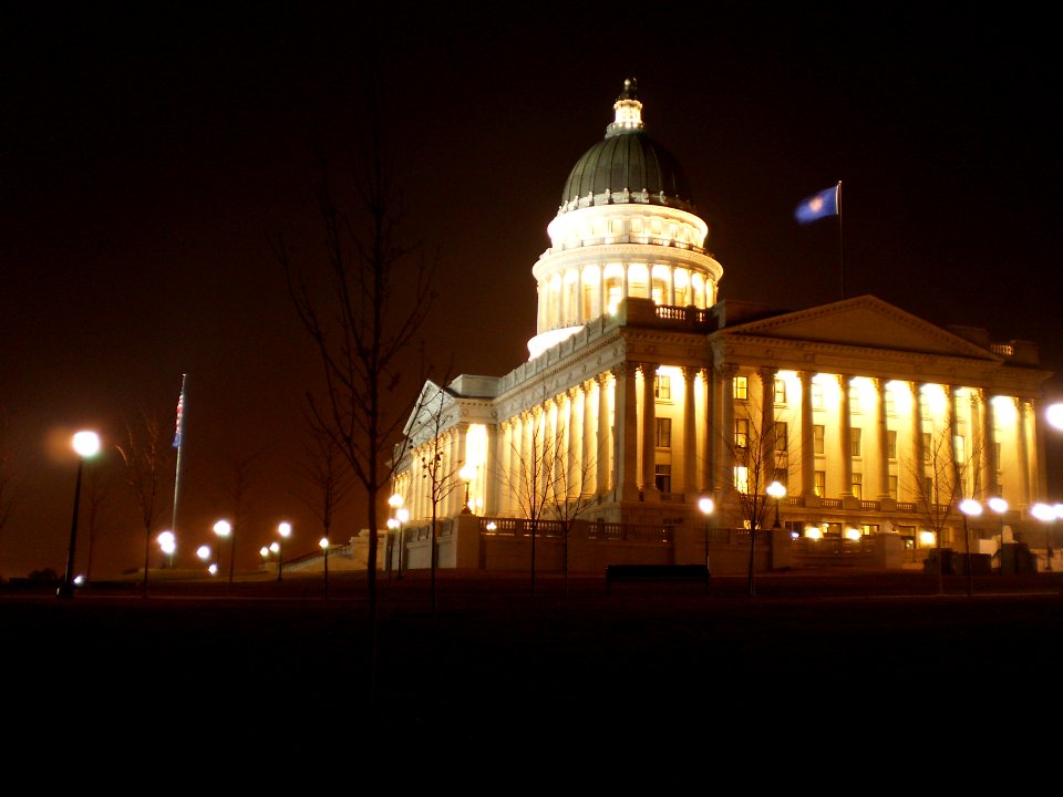 Utah State Capitol grounds, Thanksgiving evening - November 2008 - by Brandon Evershed (55) (18334051001)
