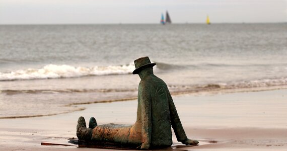 Beach man on the beach man sitting on the beach