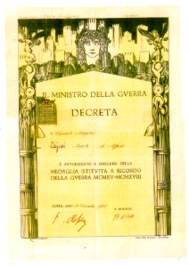 Autorizzazione al fregio della Croce di Guerra