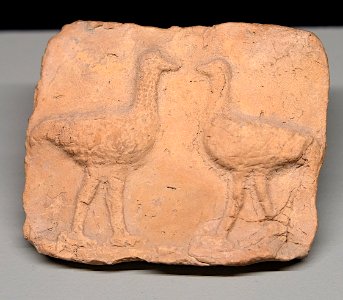 Autruches sur plaquette d'argile Sippar paléo-baybylonien