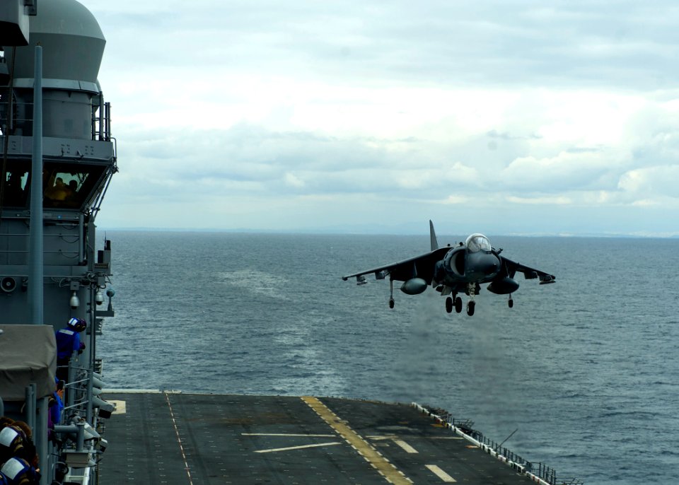 AV-8B Harrier aboard USS America 150222-N-AC979-070
