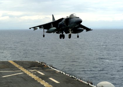 AV-8B Harrier aboard USS America 150222-N-AC979-178