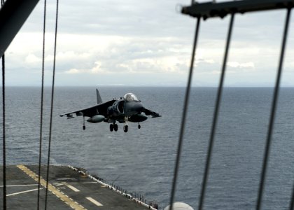 AV-8B Harrier aboard USS America 150222-N-AC979-135