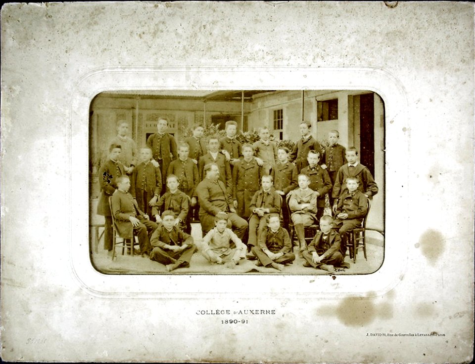 Auxerre, collège d'Auxerre, photo de classe (J David, 1890-91)