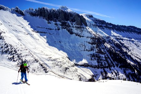 Avalanche Team skier on Haystack Butte
