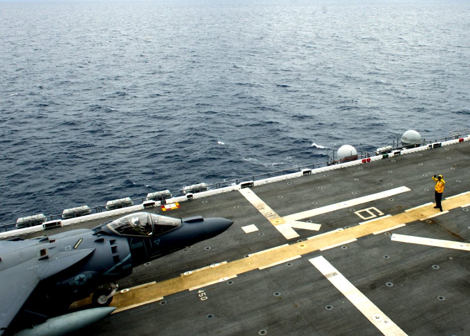 AV-8B Harrier aboard USS America 150222-N-AC979-154