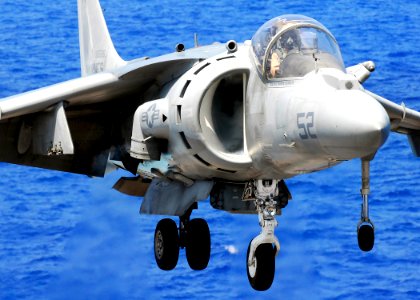 AV-8B Harrier on the flight deck of USS Peleliu