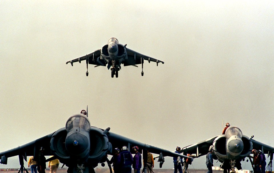 AV-8Bs VMA-331 on USS Nassau (LHA-4) 1990