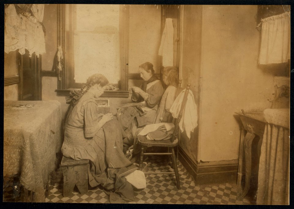 Averzano family, Room 24, 2-4 Prince St., N.Y. Photo taken at 1-30 P.M. Mar. 6th, a school day, and Josephine said she wasn't going to school this week on account of the work. 'I like to LOC cph.3a26904