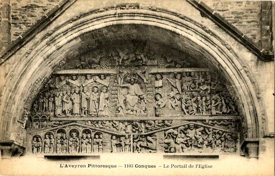Aveyron Pittoresque 1103 - Conques - Tympan de l'église
