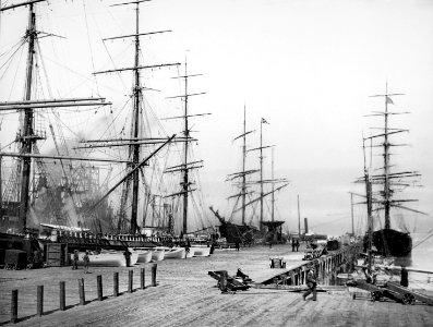 On the wharves, San Francisco, 1900. - NARA - 520072 restored