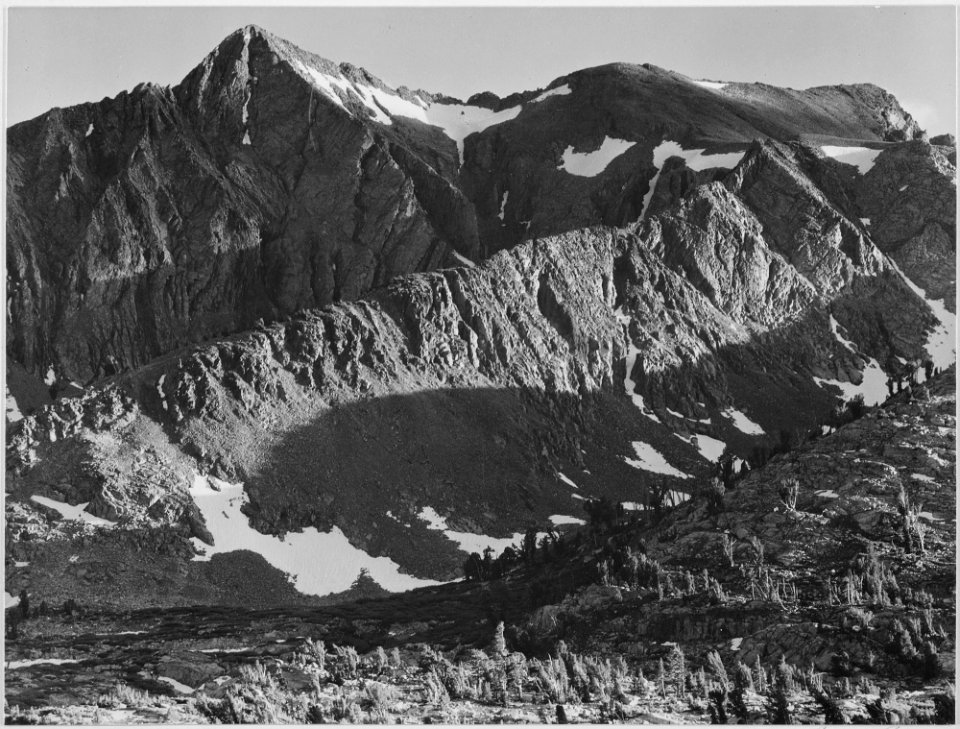 Peak above Woody Lake, Kings River Canyon (Proposed as a national park), California, 1936., ca. 1936 - NARA - 519928