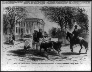 Reb and Billy Button carrying the president's children to school LCCN2006685968