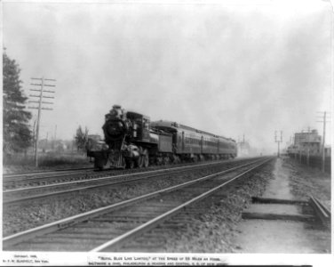 Royal Blue Line Limited, at the speed of 55 miles an hour. B&O, P&R and Central R.R. of New Jersey LCCN2007682361