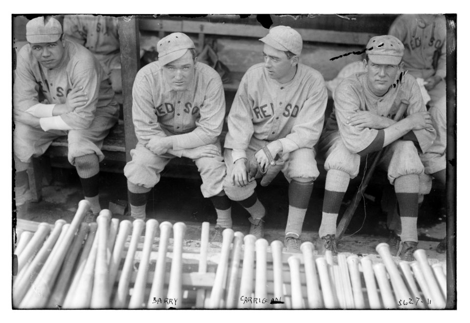 Babe Ruth, Bill Carrigan, Jack Barry, & Vean Gregg, Boston AL (baseball) LCCN2014700016