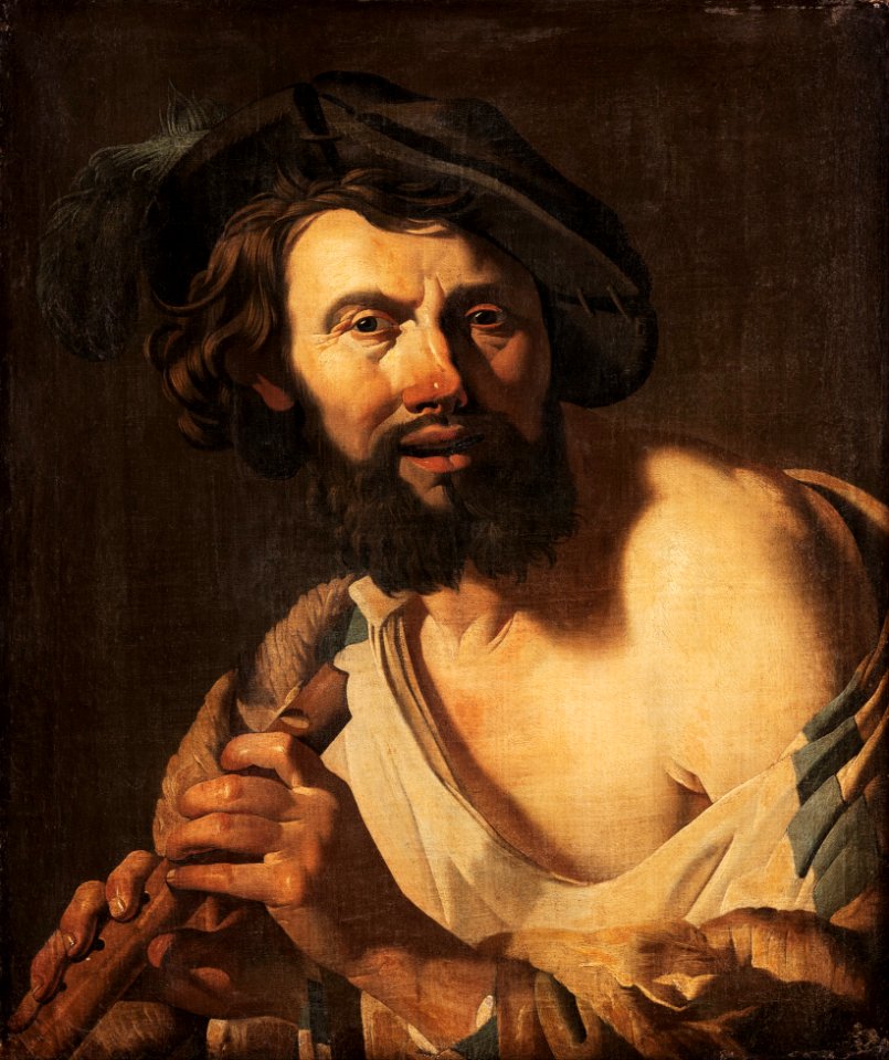 The joint workshop of Dirck Van Baburen and Hendrick Ter Brugghen - Man with a flute - Google Art Project
