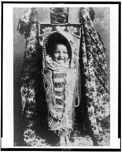 Baby in cradleboard, possibly at Hampton Institute, Hampton, Va. LCCN98519390