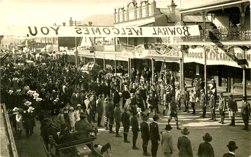 WW1 recruitment march from Tocumwal to Camden, N.S.W. - 1918 - in the streets of Bowral (32711998483)