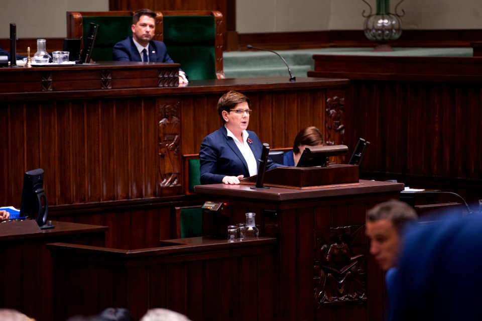 Wystąpienie premier Beaty Szydło w Sejmie (34478380570)