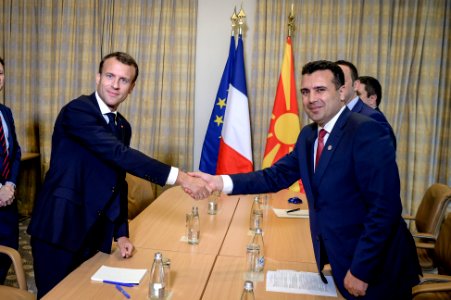 Zoran Zaev and Emmanuel Macron in Sofia