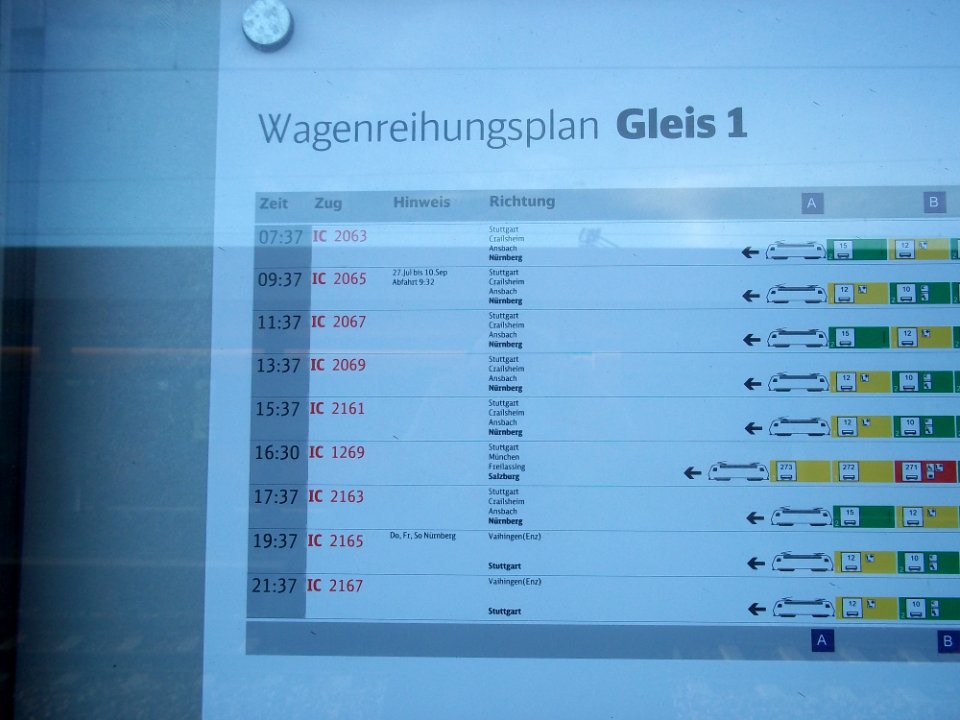 2017 Muehlacker Bahnhof IC-Verbindungen-Richtung-Stuttgart