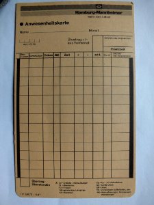 Arbeitszeiterfassung 1980