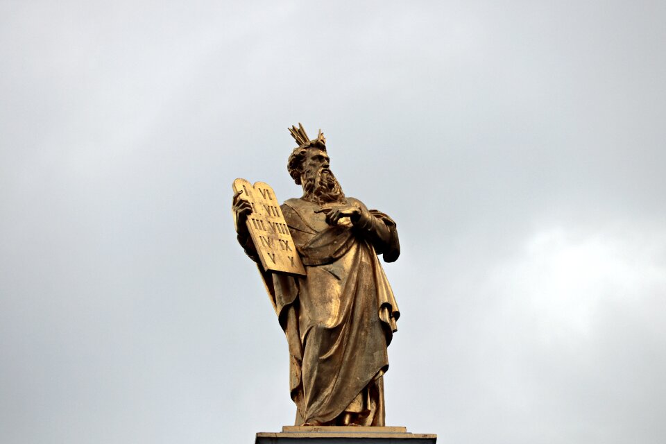 Golden statue bruges belgium