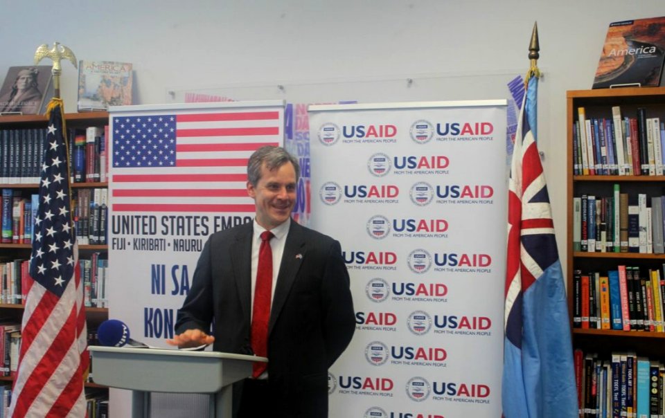 Ambassador Cella speaks to the Press, regarding the COVID-19 funds