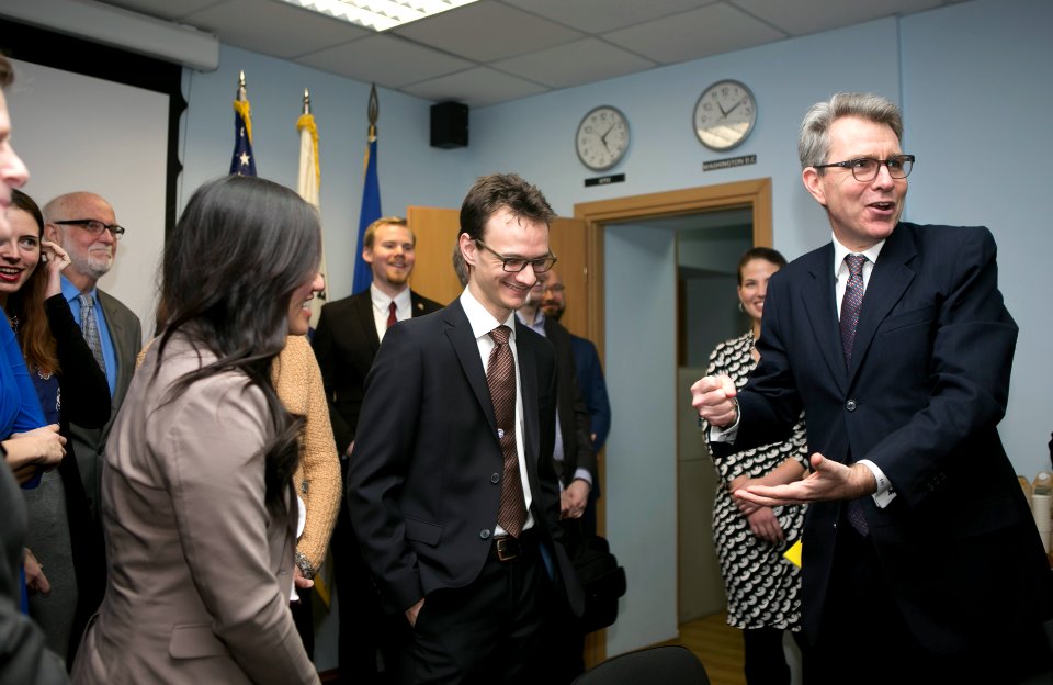 Ambassador Pyatt meets Peace Corps volunteers in Kyiv to celebrate the 55th anniversary of the Peace Corps, March 1, 2016 (25067676699)