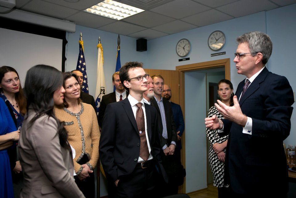 Ambassador Pyatt meets Peace Corps volunteers in Kyiv to celebrate the 55th anniversary of the Peace Corps, March 1, 2016 (25342310551)
