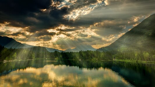Landscape lake water