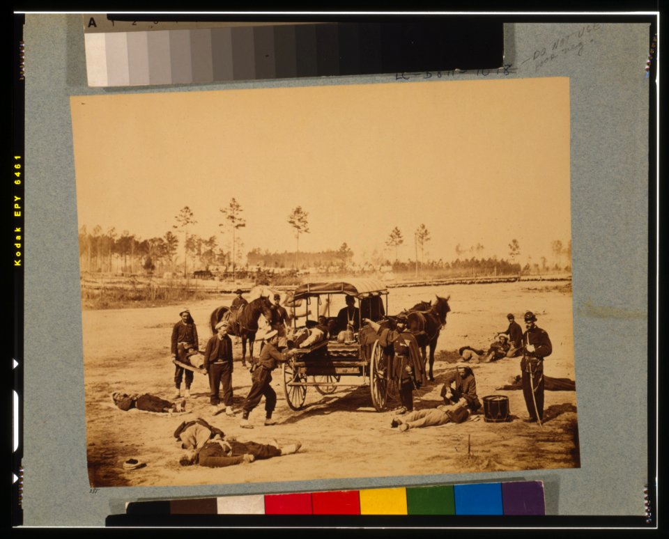 Ambulance drill at Headquarters Army of Potomac, near Brandy Station, Va., March, 1864 LCCN2001695017