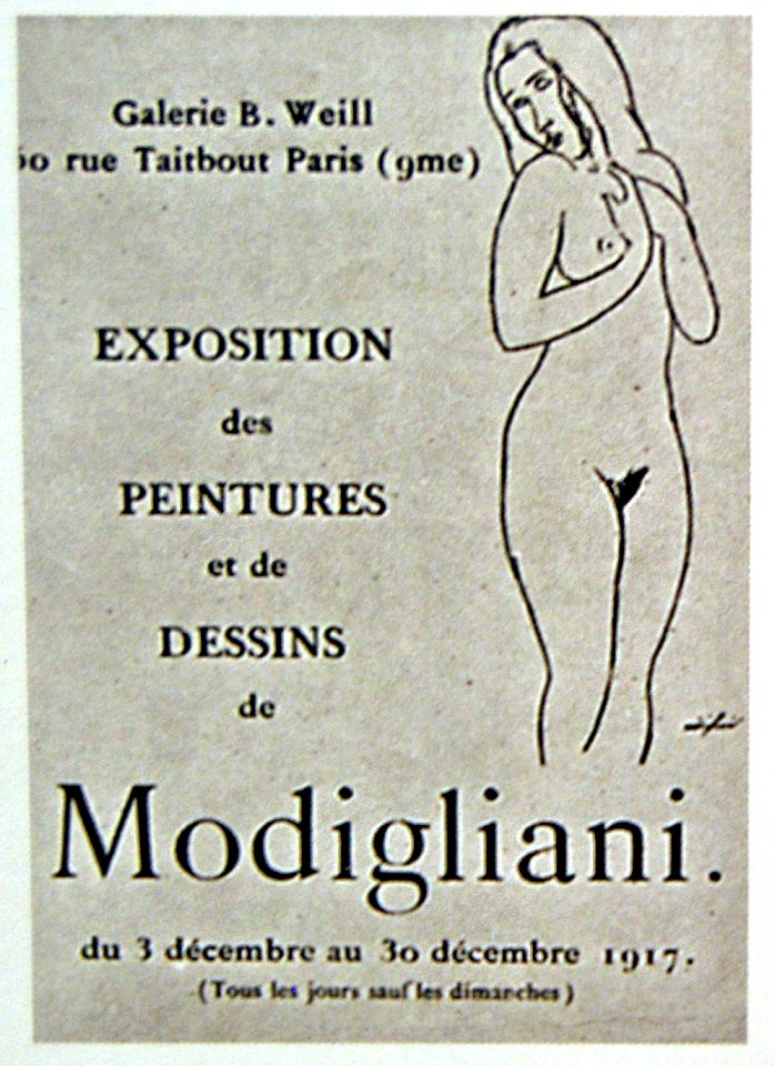 Amedeo-Modigliani-berthe-weill-first-oneman-exhibition-nudes-1917-paris