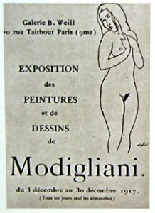 Amedeo-Modigliani-berthe-weill-first-oneman-exhibition-nudes-1917-paris photo