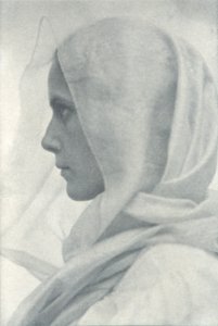Amelia Van Buren, Woman draped in veil, ca. 1900 photo