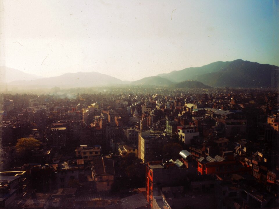 Architecture skyline mountains