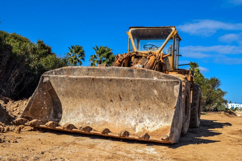 Construction bucket brown construction