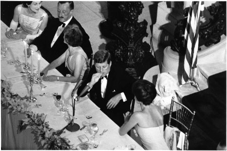 America's Cup Dinner. President Kennedy, Mrs. Kennedy, others. Newport, RI,The Breakers. - NARA - 194248