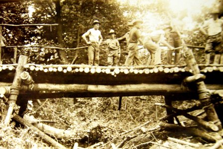 American Expeditionary Forces building bridge during WWI (30570526173) photo