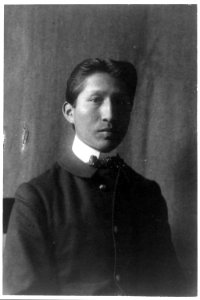 American Indian student, half-length portrait, facing right, taken at Hampton Institute, Hampton, Va. LCCN92500527