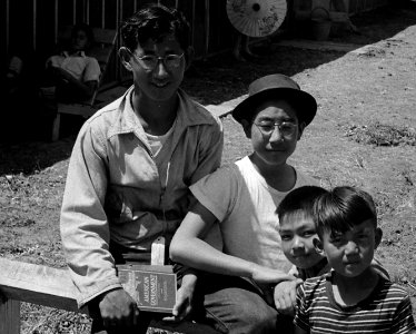 American Government textbook detail from- Stockton, California. Young persons of Japanese ancestry, second and third generation Americans. T . . . - NARA - 537722 (cropped)