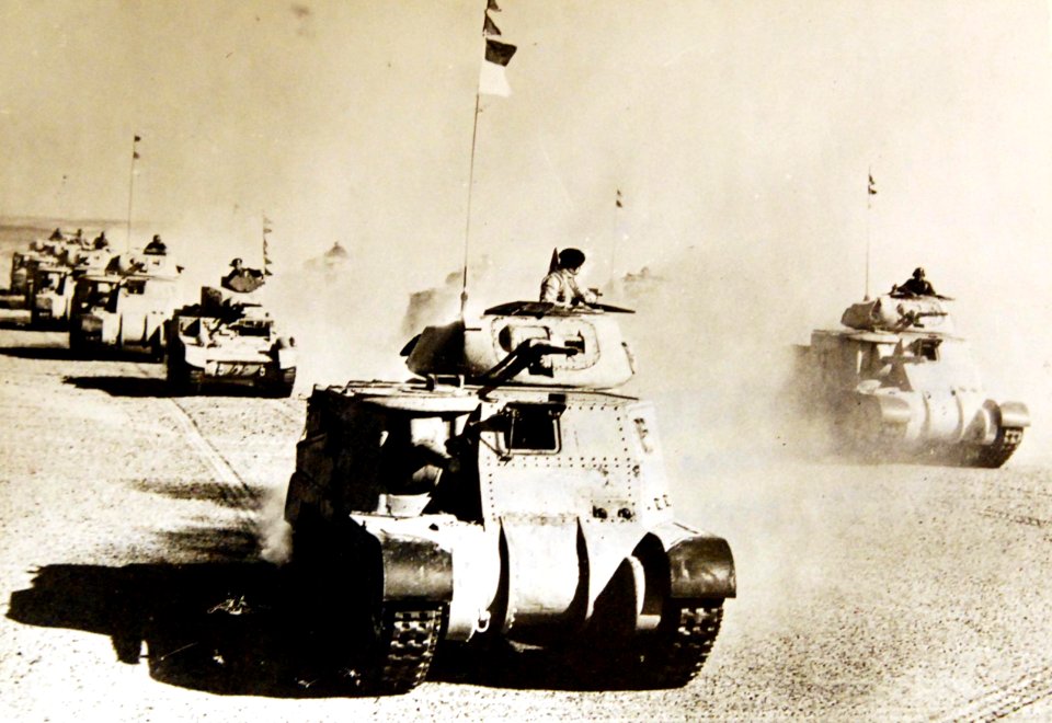 American M3 Grant medium tanks in the western desert, North African Campaign, WWII (36406680884)