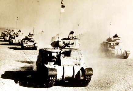 American M3 Grant medium tanks in the western desert, North African Campaign, WWII (36406680884)