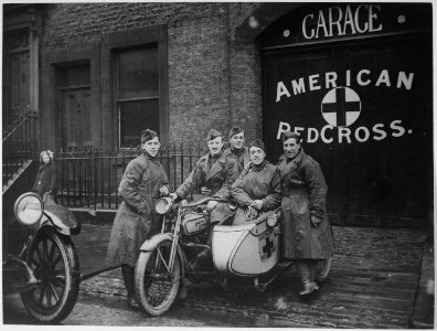 American Red Cross in Great Britain. One unit of the famous Flying Squadron priding themselves on being able to get... - NARA - 533468 photo