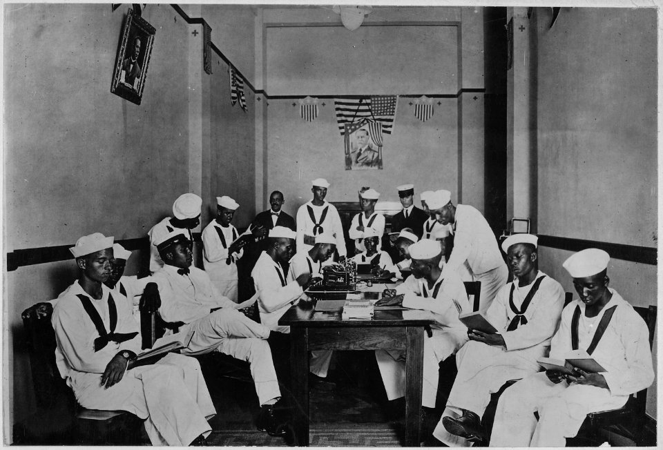 American Red Cross Rest Room for (African American) soldiers and sailors. (African American) sailor . . . - NARA - 533500
