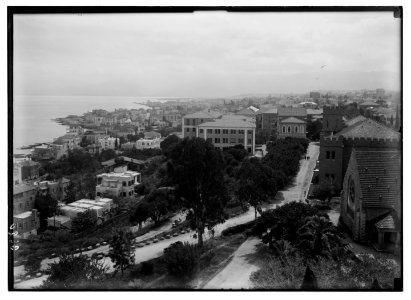 American University. Beirut, (A.U.B.). Campus showing old and new medical bldg's LOC matpc.02838