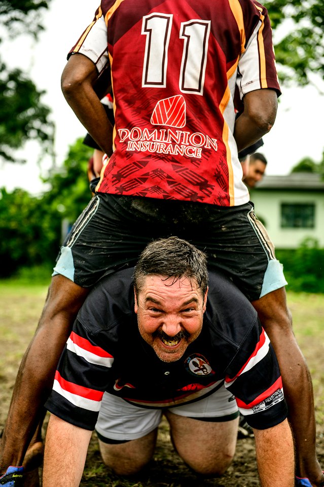 Americans and Fijians play rugby during Pacific Partnership 2015 150609-N-TQ272-811
