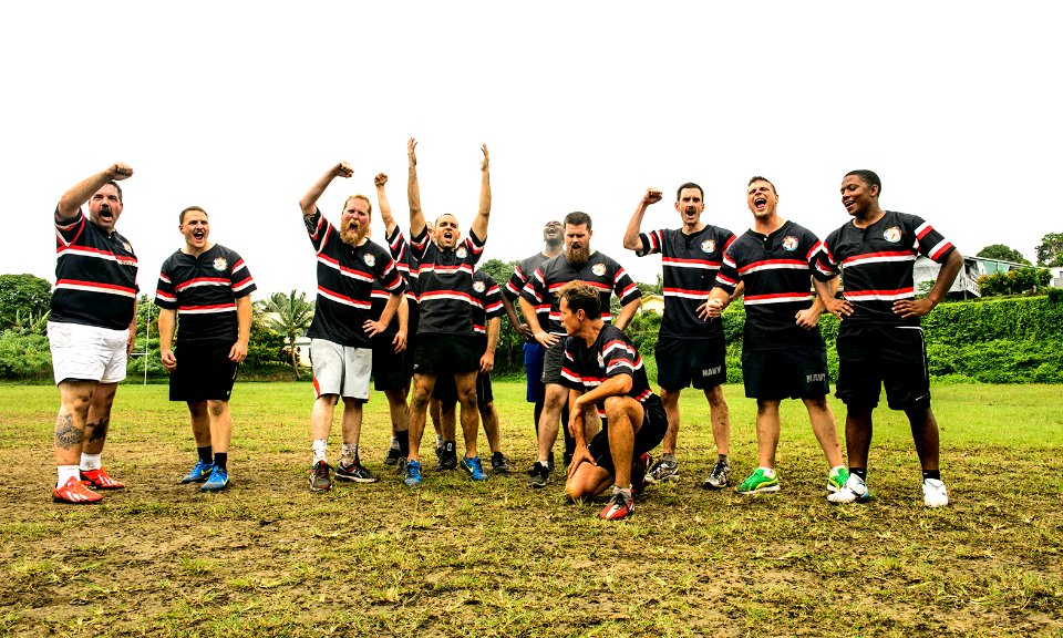 Americans and Fijians play rugby during Pacific Partnership 2015 150609-N-TQ272-960