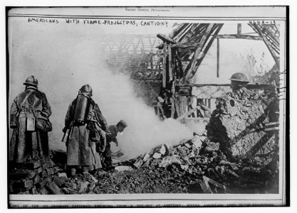 Americans with flame projectors, Cantigny LCCN2014707390